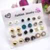 Trendy Artificial Stones Ear Studs
