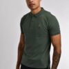 Men's Polo Shirts Green Plain Casual