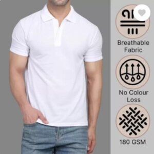 Men's Cotton Plain Polo T-Shirt 1 Pc Round Neck