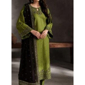 Women's Stitched Embroidered Linen Suit