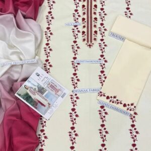 Women's Dhanak Unstitched Embriodered Suit