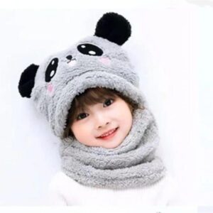 Warm Wool Cap with Neck Warmer for Kids -2 Pcs